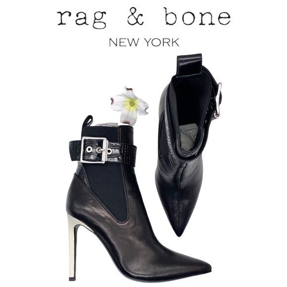 NIB Rag & Bone Wren Stiletto Leather Ankle Boot, 36.5/6.5 - Picture 4 of 15